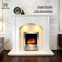 Cheminée européenne moderne, manteau de cheminée personnalisable avec éclairage LED et télécommande pour salon