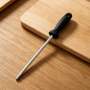 Stainless Steel Manual <b>Knife</b> <b>Sharpener</b> Stick For Household And Butcher Use With Black Handle - Product Image 3