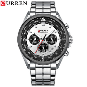 Montres à quartz pour homme CURREN 8399, chronographe tendance, acier inoxydable, lumineux, sport, affaires, luxe, montre-bracelet pour homme - Product Image 5