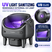Bac à litière automatique pour chat V8 à ouverture supérieure avec lumière UV externe de désinfection, contrôle à distance par application et remplacement de litière en une seule touche
