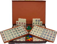 Jeu de tuiles de mahjong américain classique traditionnel blanc ivoire, style occidental, 30 mm, 166 tuiles de mahjong, coffret cadeau avec emballage en valise