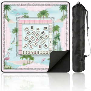 Tapis de Mahjong américain en néoprène, 1 pièce, thème plage, <span class=keywords><strong>palmier</strong></span> rose, pour jeux de société, jeux de cartes et jeux de tuiles - Product Image 1