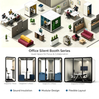 Cabine téléphonique portable insonorisée, bureau privé modulaire, éclairage réglable, écologique, pour télétravail