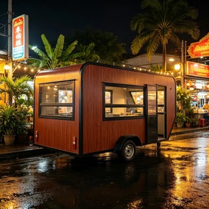 Voiture de restauration rétro, caravane de <span class=keywords><strong>camping</strong></span> pour zones scéniques extérieures, bar à eau mobile, chariot de restauration simple, chariot alimentaire électrique - Product Image 6
