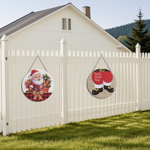 Nuevo Colgante Navideño de Madera con Estampado de Papá Noel, Decoraciones Navideñas, Adornos para Puertas y Habitaciones, Venta al por Mayor - Product Image 2