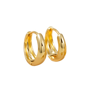 Pendientes de Aro de Aleación de Zinc Chapados en Oro, Forma Ovalada, Joyería para Fiestas, Pendientes de Moda para Mujer EKA-121 EKA-122 EKA-123 - Product Image 5