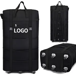 Customized Lightweight Extra Large Durable Air Consignment Trolley Case Foldable Luggage Travel bag with wheels