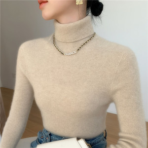 Pull en cachemire à col roulé épais décontracté pour femmes, tricoté, chaud, <span class=keywords><strong>sous</strong></span>-vêtement - Product Image 1