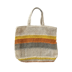 Bolsa de yute de malla de fibra natural para productos agrícolas, verduras y frutas, ideal para el mercado de agricultores, compras de supermercado y alimentos a granel. - Product Image 1