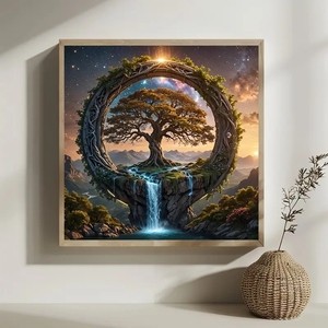 5D fai da te Magic Tree of Life Diamond Painting Kit di pittura a diamante a tutto tondo mosaico di arte per la decorazione <span class=keywords><strong>della</strong></span> parete di casa - Product Image 1