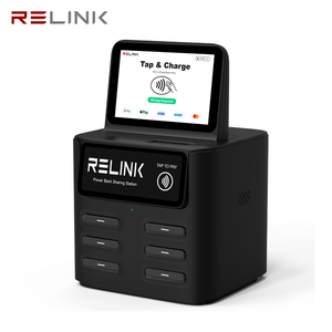 Station de partage de batteries externes Relink Pro intégrée avec système de paiement par carte de crédit NFC pour les unités de 5000mAh/8000mAh, Kiosque pour flotte mondiale - Product Image 1
