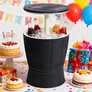 Mesa de Patio Ajustable con Enfriador, Mesa de Bar para Patio, Muebles de Terraza, Mesa Enfriadora para Fiestas, Cerveza, Vino y Bebidas - Product Image 5