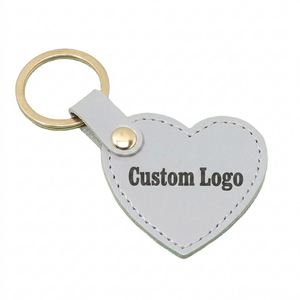 Trendy Heart Shape PU Leather Keyring Love Design Cute <b>Bag</b> Charm Custom Logo Leather Keychain Gift - Product Image 1