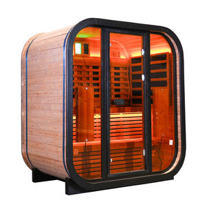 Sauna Cuadrada de Diseño Moderno con Infrarrojos Lejanos para 3-4 Personas, para una Comodidad Pura y un Oasis en el Patio Trasero, Sauna Cuadrada de Madera Sólida - Product Image 3
