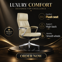 Fauteuil de bureau ergonomique de luxe à dossier haut inclinable, moderne, avec fonction de levage, en cuir véritable, idéal pour les conférences et les PDG