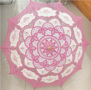 TX11127 оптовая продажа винтажный высококачественный белый кружевной зонт черный розовый бежевый кружевной зонт для свадьбы зонтик - Product Image 4