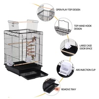 Vente flash Cage à oiseaux en fil de fer noir et blanc pour animaux de laboratoire Cage de reproduction d'oiseaux Karachi Lahore avec cage à oiseaux de compagnie perroquet