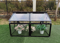 Serre à cadre froid avec panneaux de toit relevables doubles, mini serre de jardin en forme de A pour la protection des semis, jardin, patio