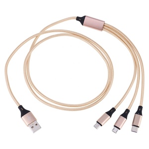 1.2MไนลอนถักFastชาร์จ 3 ใน 1 สายUSBมัลติฟังก์ชั่โทรศัพท์มือถือชาร์จสําหรับiPhone Micro Type Cสายไฟ - Product Image 5