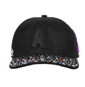 Casquette en daim brodée chenille à 5 panneaux TCAP Chine avec diamants, style baseball - Product Image 2