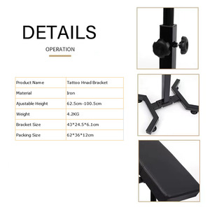 <b>Black</b> Adjustable Tattoo Arm Rest Stand <b>Bracket</b> Hand Support Equipment for Tattoo Machine Studio Chair Use - Product Image 3