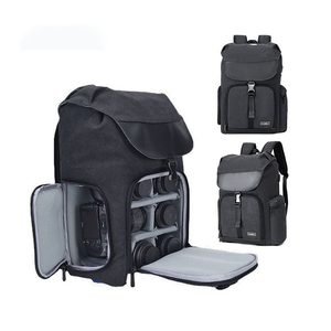 Large Capacity Multifunctional DSLR Camera Backpack Waterproof Canvas <b>Tripod</b> Holder Double Shoulder Bag Photography Camera Bag - Product Image 3