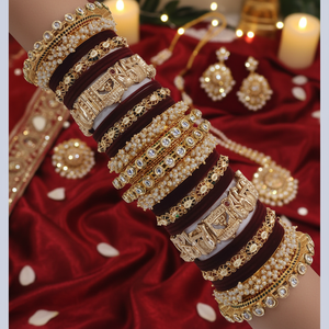 Elegant Semi Bridal Gold Plated Austrian Potassium Stone <b>Beads</b> Jewelry <b>Set</b> for Women Wedding and Special Occassion Collection - Product Image 3