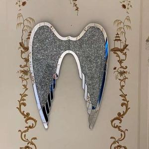 Décoration murale en diamant écrasé au design contemporain Offre Spéciale avec ailes d'ange en miroir pour la décoration intérieure - Product Image 1