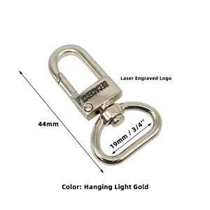 Handbags Metal Swivel Hooks Custom Logo Branded Metal Snap Hook Shiny Bright Nickel Free Dog Hooks OEM ODM Handbag Hardware