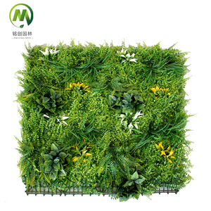 Mur végétal artificiel décoratif tropical en plastique pour extérieur, toile <span class=keywords><strong>de</strong></span> fond en herbe verte, fausse plante murale - Product Image 1