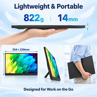 Écran portable tactile 16 pouces pour ordinateur portable, double USB-C, HD-MI, IPS FHD Plus 178°, 14 mm, fin, deuxième écran de travail, vente en gros