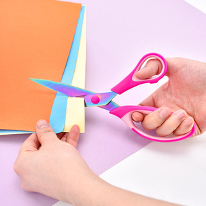 Ensemble de ciseaux à papier en acier inoxydable 5 7 8 pouces, manche rose plaqué titane, outils de découpe pour le bureau et l'artisanat - Product Image 4