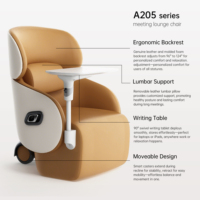 AODA Fauteuils de bureau confortables en cuir, canapé lounge avec tablette d'écriture, fauteuil de relaxation moelleux, canapé d'appoint doux
