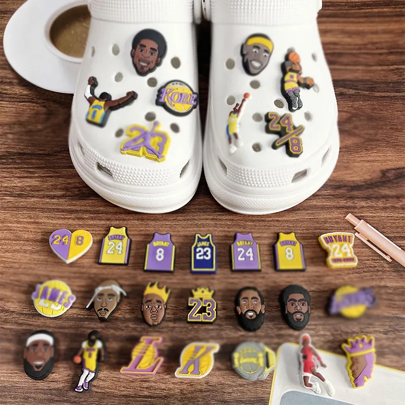 Wholesale Basketball Player Designer Luxury Cartoon Custom Mexican Clog Shoe Croc Charms PVC Charms For Crocs