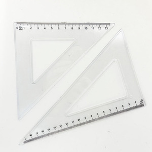 Juego de 4 Reglas Geométricas Multifuncionales Transparentes de Plástico con Diferentes Tipos de Patrones para la Escuela - Product Image 6