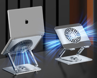 Support pliable en acier au carbone et en aluminium de 10 à 17 pouces avec fonction de rotation Support pour ordinateur portable avec ventilateur de refroidissement