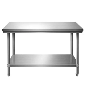 Mesa <span class=keywords><strong>de</strong></span> <span class=keywords><strong>trabajo</strong></span> <span class=keywords><strong>de</strong></span> cocina <span class=keywords><strong>de</strong></span> acero inoxidable <span class=keywords><strong>de</strong></span> doble capa personalizada <span class=keywords><strong>de</strong></span> alta calidad, <span class=keywords><strong>banco</strong></span> <span class=keywords><strong>de</strong></span> <span class=keywords><strong>trabajo</strong></span> <span class=keywords><strong>casero</strong></span> para hotel - Product Image 1
