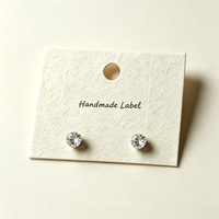 Cartes de présentation pour boucles d'oreilles en papier de riz texturé perforé, personnalisées pour l'emballage de bijoux faits à la main