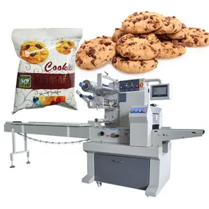 Macchina imballatrice automatica per panini e cracker per biscotti macchina avvolgitrice a flusso orizzontale per biscotti