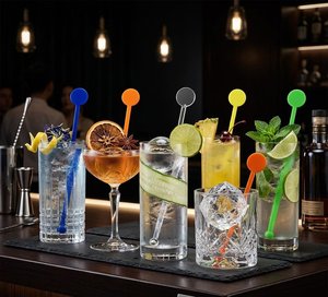 Bâtonnet mélangeur à cocktail en plastique de 18 cm, qualité alimentaire, pour <span class=keywords><strong>Mojito</strong></span>, Whisky, cocktails et boissons Highball - Product Image 6