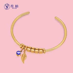 Dropshipping Shopify POD Product 12 Colors Birthstone Bangle Engraved Name Zodiac Adjustable Bracelet Personalized <b>Gift</b> - Product Image 5