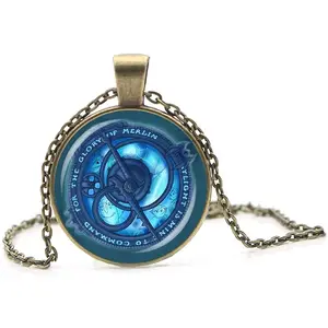 Vintage Amulet Trollhunters Pendant Necklace Toy Trollhunter Amulet Jewelry Bronze Color Chain for Children Women Men Gifts