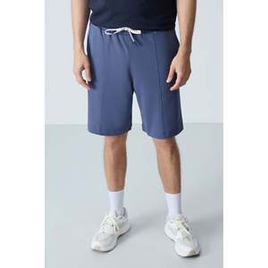 Pantalones Cortos Básicos para Hombre de Algodón Grueso y Suave con Textura, Ajuste Estándar - 81277 - Color Petrol - Product Image 4