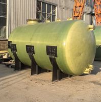 Tanque de Almacenamiento Horizontal de Plástico Reforzado con Fibra de Vidrio (PRFV), Utilizado para Almacenar Líquidos Corrosivos