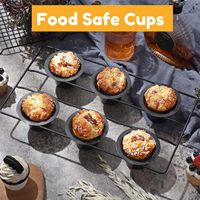 Moule à popovers 6 cavités antiadhésif en acier carbone robuste pour popovers et muffins aériens, avec des alvéoles séparées pour un flux d'air uniforme
