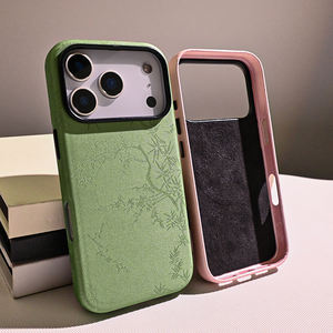 Nouveau étui de téléphone en cuir PU de texture de mousseline de satin traditionnel oriental à la mode pour <span class=keywords><strong>iPhone</strong></span> 13 14 15 16 17 Pro Max Plus - Product Image 5