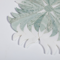 Mosaïque en marbre personnalisée Centurymosaic, mosaïque en marbre vert Ming et onyx blanc, mosaïque de pierres florales pour la décoration des murs et des sols de villas