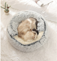 Hochwertiges, individuelles Logo, weiches, rundes Katzenbett, luxuriöses Zelt, waschbares Haustierbett, solide, klassisch, für alle Jahreszeiten