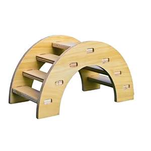 <span class=keywords><strong>Maison</strong></span> pour hamster en bois artisanale, design moderne, avec plateforme de course, habitat sûr pour petits animaux, pour hamsters et gerbilles - Product Image 1