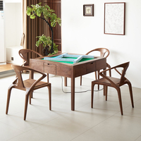Table Basse Carrée en Noyer Noir Moderne, Écologique et Durable, 4 Places, Loisirs, Mahjong Chinois, Multifonctionnelle, Vente Directe Usine